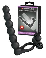 Pretty Love - Penis Vibrerende Cockring Met Buttplug Hercules - Zwart