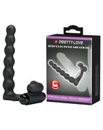 Pretty Love - Penis Vibrerende Cockring Met Buttplug Hercules - Zwart