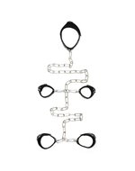 Rimba - Leren Boeienset Met handboeien voetboeien collar En Ketting