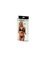 Amorable - BH-set Met Open Cups En Striksluiting - Zwart