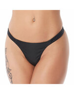 Rimba - Leren Dames String - Zwart - Rekbaar Van 78 tot 100 cm