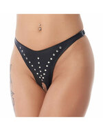 Rimba - Leren Slip Met Open Kruis Versierd Met nieten.