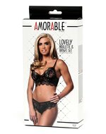 Amorable - Bralette met slipje van zwart kant