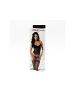 Amorable - Zwart kanten torselet met string en kousen