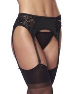 Amorable - Jarretelgordel Met Kant - Inclusief Kousen En Slip - Zwart - One Size