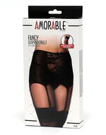 Amorable - Vintage stijl jarretelgordel met string en kousen - zwart