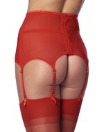 Amorable - Vintage stijl jarretelgordel met string en kousen - rood