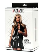 Amorable - Lak mini jurkje voor fetish parties - zwart