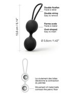 Dorcel - Dual balls Vaginale Balletjes Voor bekkenbodem training - Zwart