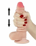 Lovetoy - Dildo Met glijdende huid 18 cm - Lichte Huidskleur