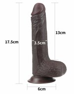 Lovetoy - Dildo Met Sliding Skin Technologie - 17.5 x 3.5 cm - Bruin