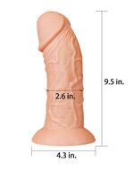 Lovetoy - Realistische Gebogen XXL Dildo 24 cm - Lichte Huidskleur