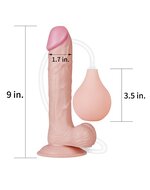 Lovetoy - Squirt Extreme Dildo 23 cm - Lichte Huidskleur