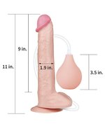 Lovetoy - Realistische Squirt Dildo 28 cm - Waterbestendige PVC Dildo in Nude kleur met Squirt functie