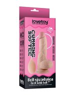 Lovetoy - Zachte Ejaculatie Dildo Met Balzak En Squirt Functie 20 cm - Lichte Huidskleur