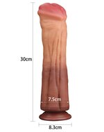Lovetoy - Realistische XXL Horse Dong Dildo 30 cm - Lichte/donkere Huidskleur