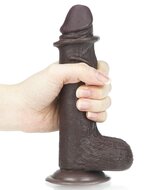 Lovetoy - Dildo Met Sliding Skin Technologie - 17.5 x 3.5 cm - Bruin