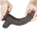 Lovetoy - Dildo Met Sliding Skin Technologie - 17.5 x 3.5 cm - Bruin