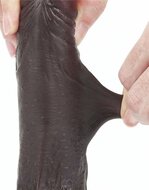Lovetoy - Dildo Met Sliding Skin Technologie - 17.5 x 3.5 cm - Bruin