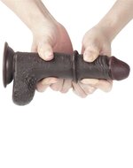 Lovetoy - Dildo Met Sliding Skin Technologie - 17.5 x 3.5 cm - Bruin