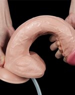 Lovetoy - Realistische Squirt Dildo 28 cm - Waterbestendige PVC Dildo in Nude kleur met Squirt functie