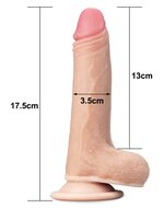 Lovetoy - Dildo Met glijdende huid 18 cm - Lichte Huidskleur