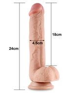 Lovetoy - Dildo Met glijdende huid 24 x 4.5 cm - Lichte Huidskleur