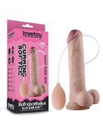 Lovetoy - Zachte Ejaculatie Dildo Met Knijpbal Voor Spuit Functie - 23 cm