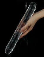 Lovetoy - Flawless - Dubbele Dildo - 30 x 3.5 cm - Transparant