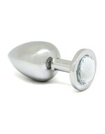 Rimba - Buttplug Groot Met Transparant Kristal - RVS