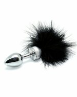 Rimba - Buttplug RVS Met veren - Zwart