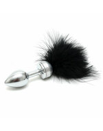 Rimba - Buttplug RVS Met veren - Zwart