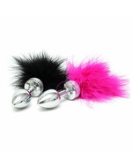 Rimba - Buttplug RVS Met veren - Roze