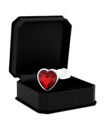 Rimba - Buttplug Small Met Kristal In hartvorm - Rood