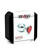 Rimba - Buttplug Small Met Kristal In hartvorm - Rood