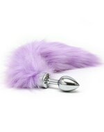 Rimba - Buttplug RVS Klein Met Vossenstaart - Lila