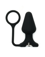 Rimba - Siliconen Buttplug met Cockring en One Speed Bullet Vibrator - diameter  4.4 cm