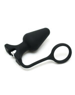 Rimba - Siliconen Buttplug met Cockring en One Speed Bullet Vibrator - diameter  4.4 cm