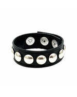 Rimba - Luxe Leren Cockring/penis strap Met Metalen siernieten - Verstelbaar