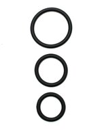 Rimba - Flexibele Siliconen Cockringen Set - Diameters 30 40 en 50 mm - Zwart