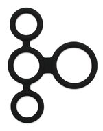 Rimba - Quatro Cockring En Ball Splitter - Zwart