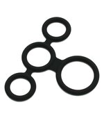 Rimba - Quatro Cockring En Ball Splitter - Zwart