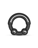 Dorcel - Stronger - Siliconen Cockring Met Stimulerende Metalen Kogeltjes - Zwart