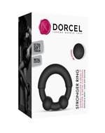 Dorcel - Stronger - Siliconen Cockring Met Stimulerende Metalen Kogeltjes - Zwart
