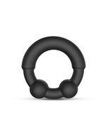 Dorcel - Stronger - Siliconen Cockring Met Stimulerende Metalen Kogeltjes - Zwart