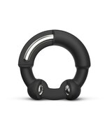 Dorcel - Stronger - Siliconen Cockring Met Stimulerende Metalen Kogeltjes - Zwart