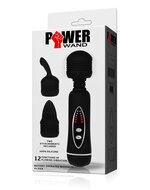POWER - Wand Vibrator met 2 verwisselbare koppen - zwart