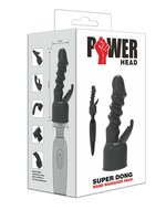 POWER Opzetstuk Wand Vibrator Super Dong - zwart