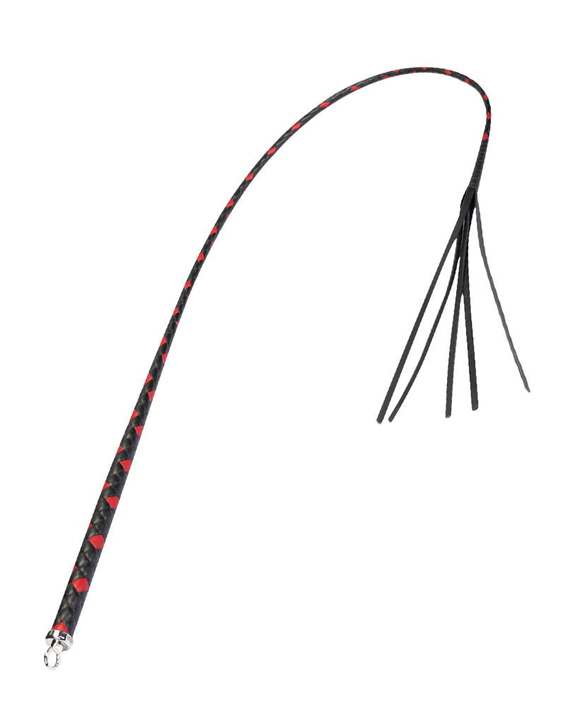 RISE - BDSM Zweep - Feather Single Tail - Zwart/Rood