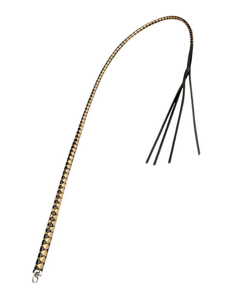 RISE - BDSM Zweep - Feather Hard Single Tail - Zwart/Geel